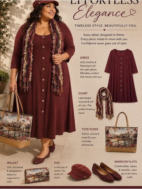 Lane Bryant Dresses & Skirts - Sale: Shop The Look: Lane Bryant Dress &Flats. Robin Ruth Tote Purse/Wallets.
